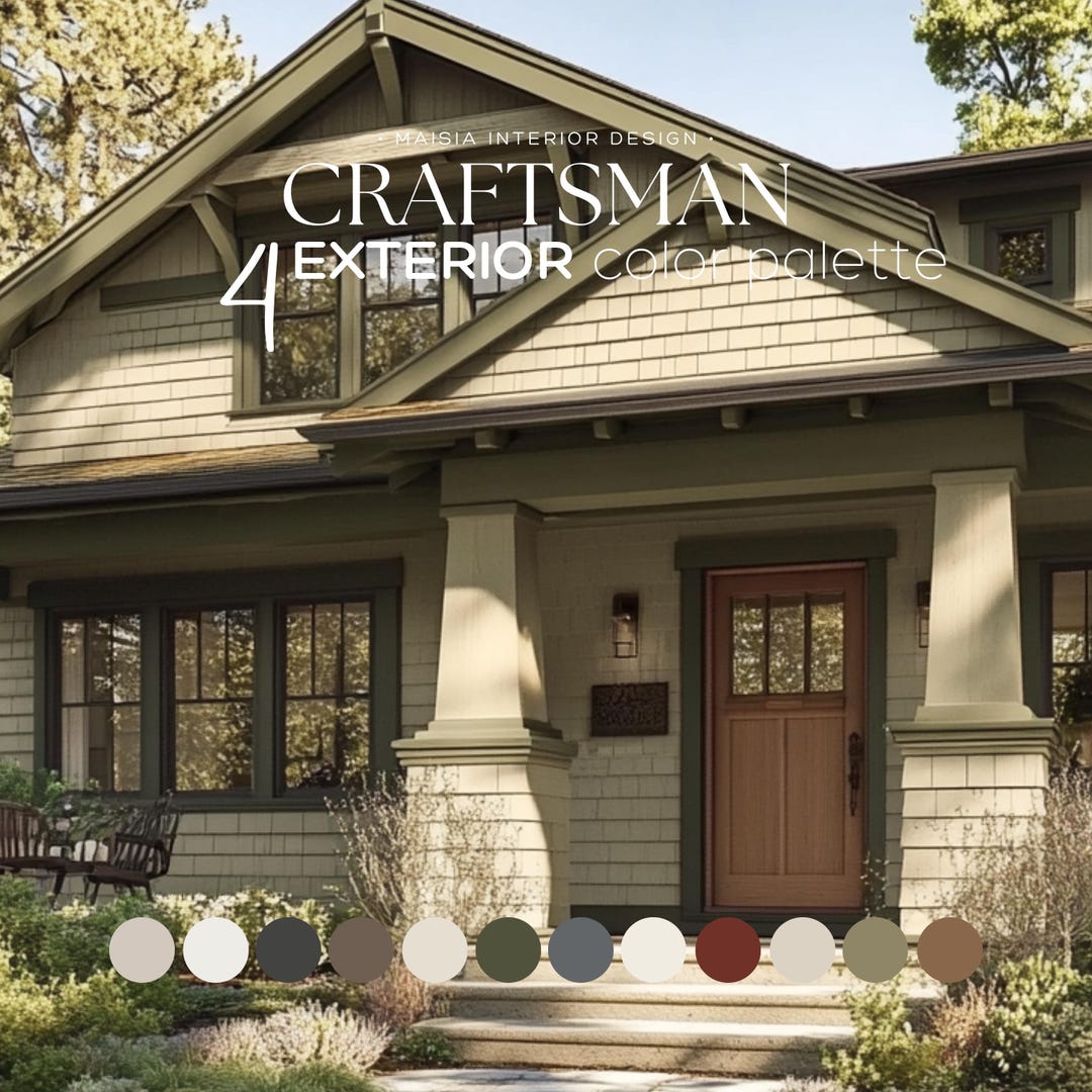 Craftsman Exterior Paint Color Palette: Earthy Tones (digital Download ...