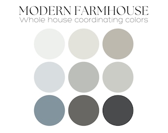 MODERN FARMHOUSE Paint Palette Kendall Charcoal Benjamin Moore Color Palette whole house paint palette Farmhouse paint color palette idea