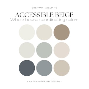 Accessible Beige paint color palette Sherwin Williams Color Palette whole house paint palette Accessible Beige coordinating Color scheme
