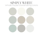 SIMPLY WHITE Benjamin Moore Color Palette simply white coordinating color palette whole house paint palette best calm paint palette idea