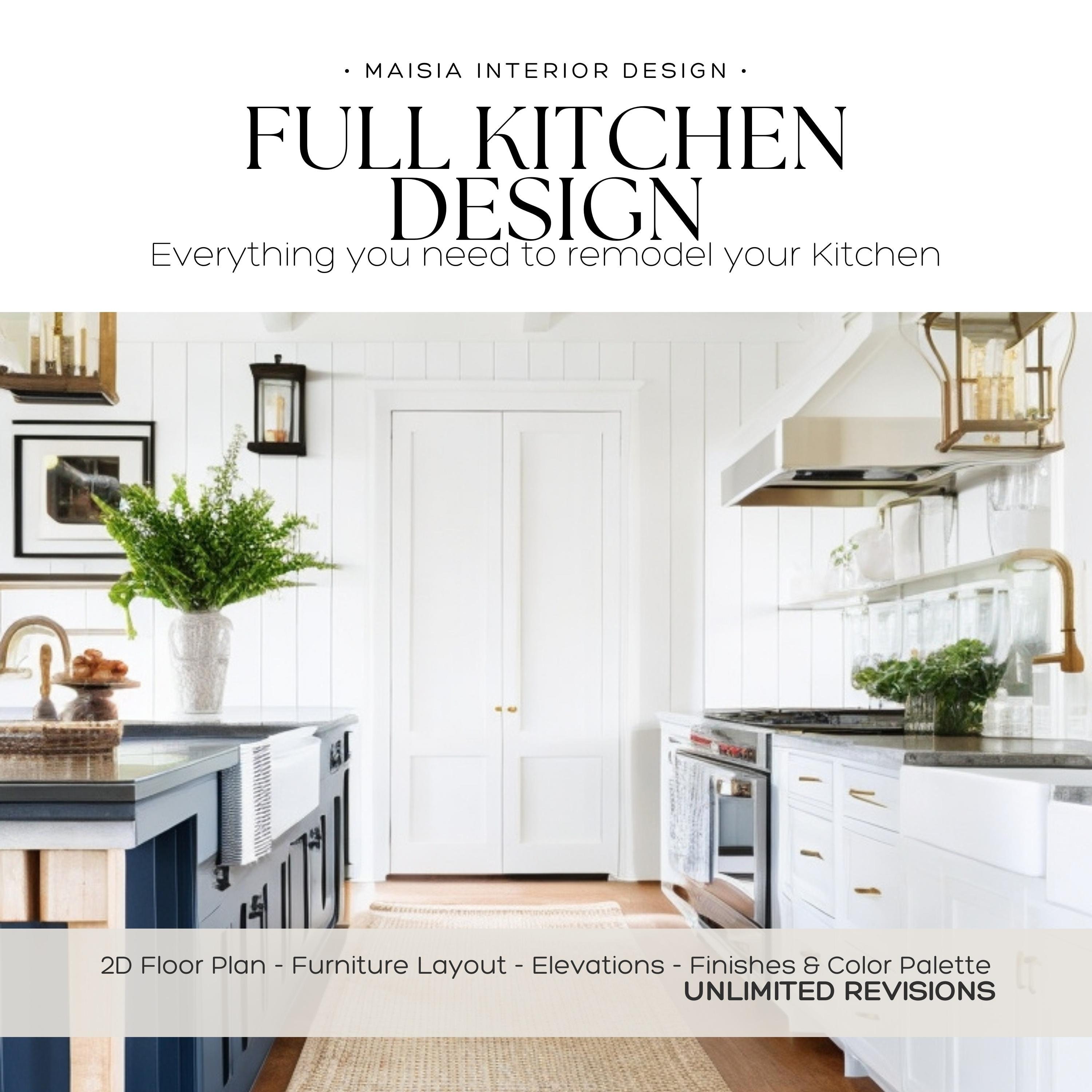 KITCHEN DESIGN SERVICE Kitchen Layout Custom 2D Floor Plan Interior Design Service Kitchen