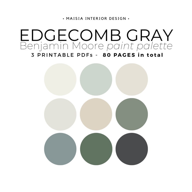 GRAY Benjamin Moore Color Palette Whole House Color Etsy