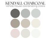 KENDALL CHARCOAL paint color palette White Dove color palette, warm neutral palette Whole house paint palette, Benjamin Moore Color Palette
