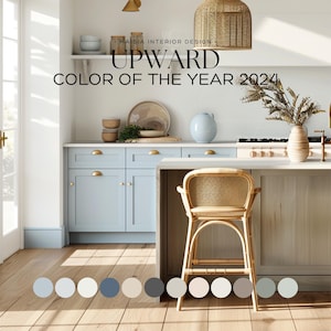UPWARD Sherwin Williams, Color of the year 2024 whole house color palette, Sherwin Williams paint color palette Coastal color scheme idea