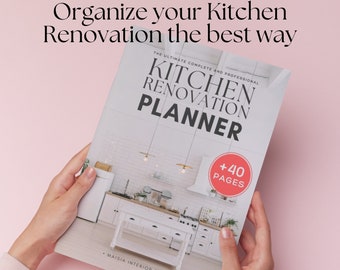 PLANIFICADOR DE DISEÑO DE COCINA, Planificador de remodelación de cocina, Planificador de renovación de cocina, Planificador de presupuesto de cocina, lista de verificación de renovación Diseño de cocina