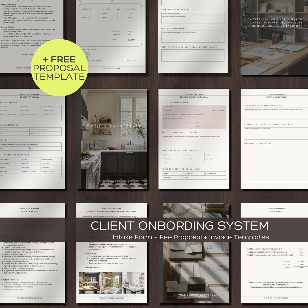 Interior Designer Client Onboarding System Client Intake Form Fee ...