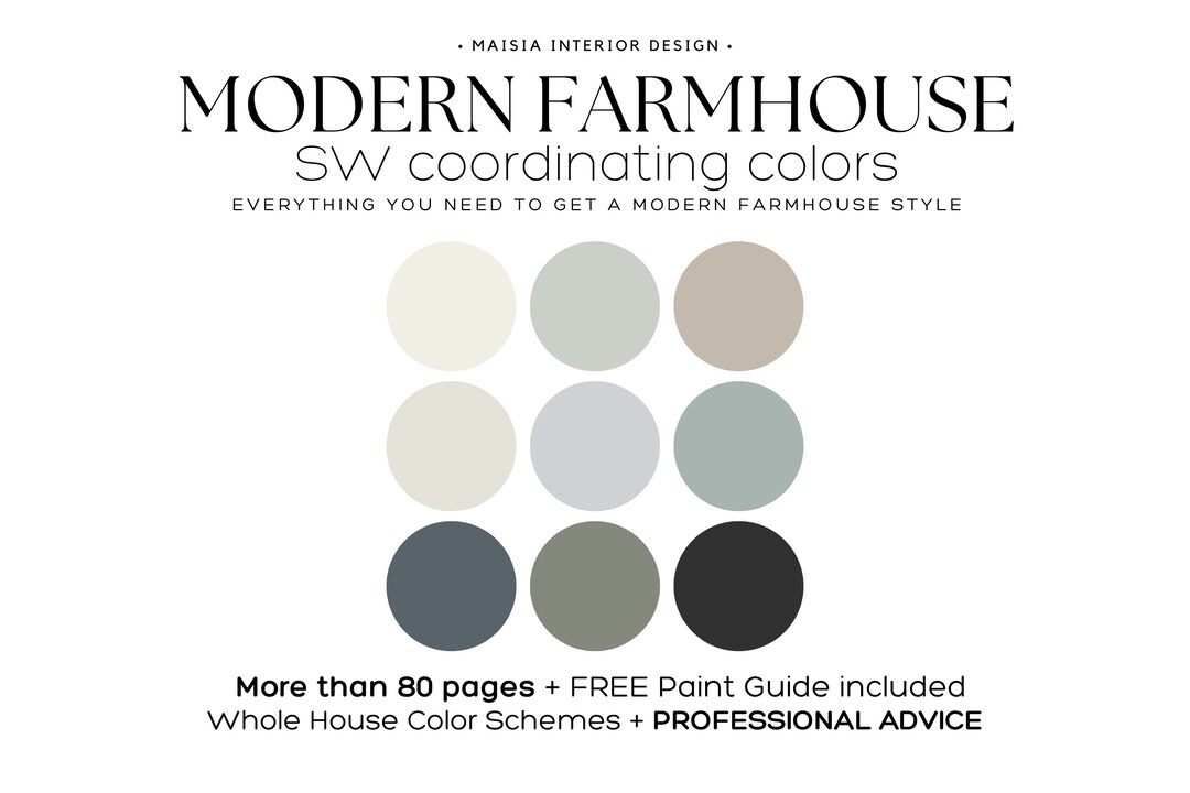 Modern Farmhouse Paint Palette Whole House Paint Palette Sherwin