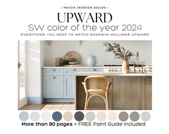 Color of the year 2024 UPWARD Sherwin Williams whole house color palette Sherwin Williams paint color palette Coastal color scheme idea