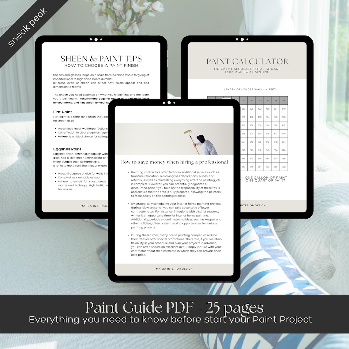 CALM Benjamin Moore Color Palette, Beach House Color Palette, White