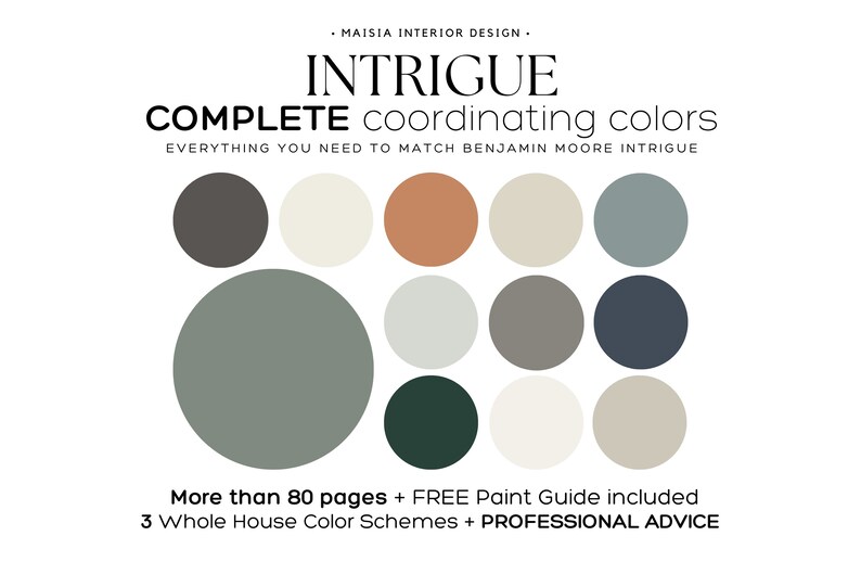 Whole House Paint Palette BENJAMIN MOORE Color Palette INTRIGUE