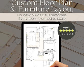 Whole Home Floor Plan with Furniture Layout | Custom House Design to Scale | Online Interior Design | Custom House Floor Plan