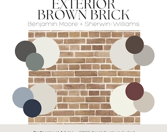 EXTERIOR Paint Palette for BROWN BRICK Exterior Paint color Sherwin  Williams color palette Benjamin Moore best color scheme for brick idea