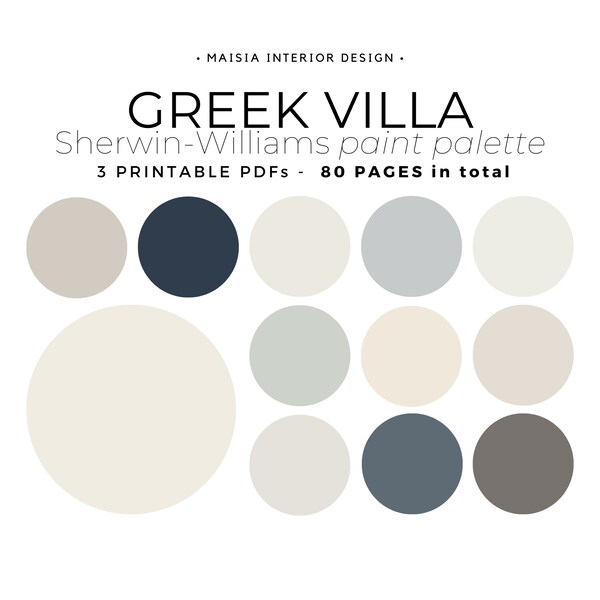 Greek Villa Color Palette Etsy