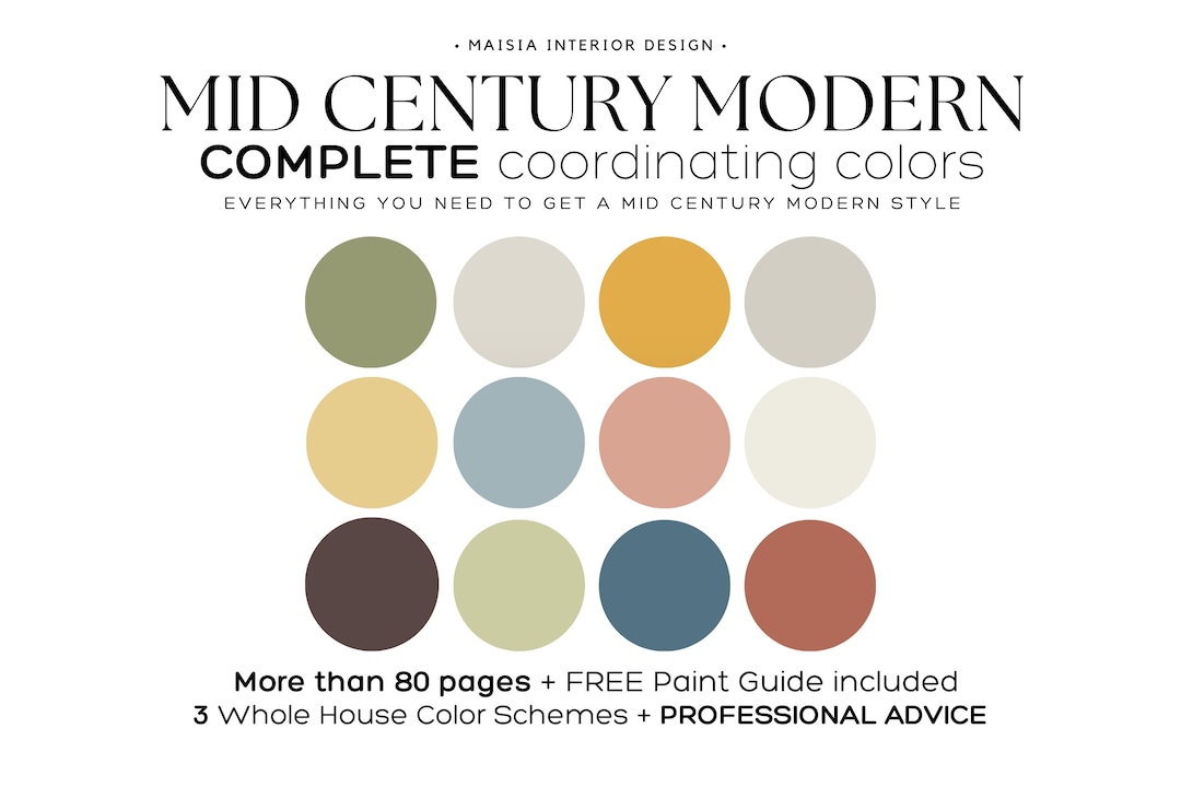 MID CENTURY MODERN Color Palette Benjamin Moore Color Palette Mid Il 1080xN.5509827446 T64f