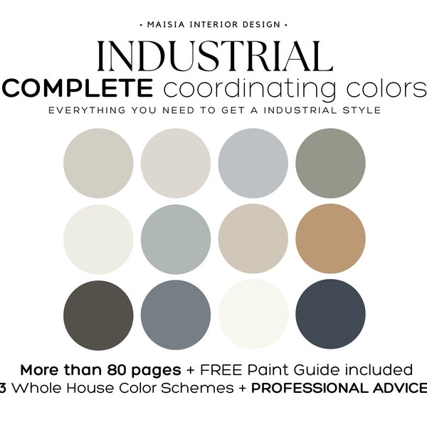 Sherwin Williams Color Palette whole house color palette paint color scheme INDUSTRIAL STYLE  paint palette Drift of Mist coordinating color