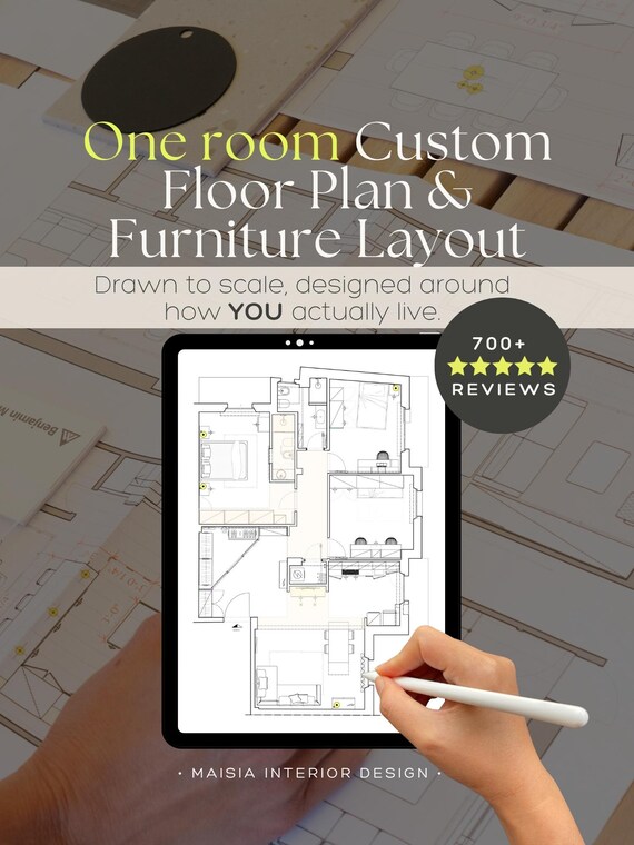 Furniture Layout Service | Custom Room Floor Plan to Scale | Personalized Interior Design Plan | Scaled Room Layout