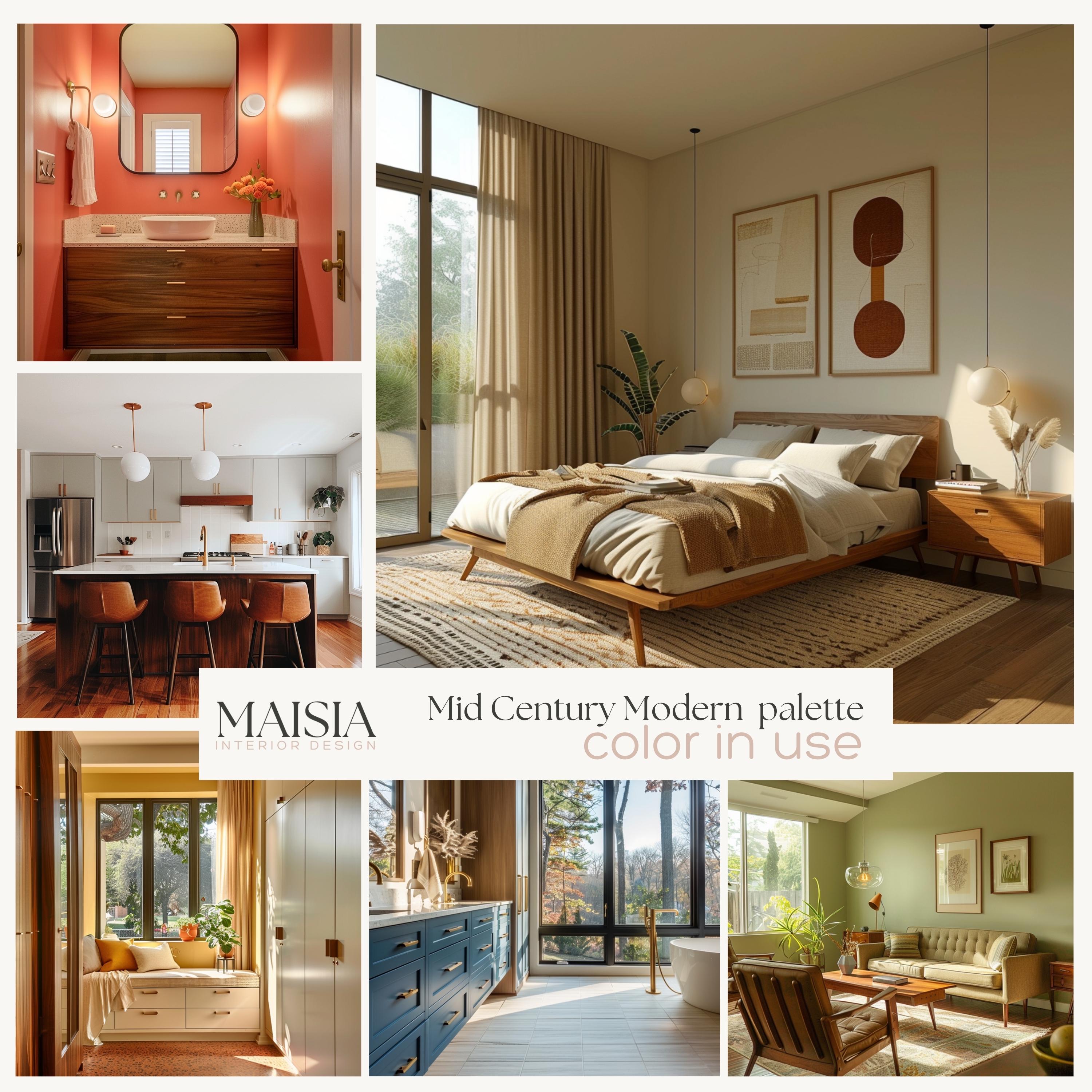 MID CENTURY MODERN Color Palette Benjamin Moore Color Palette Interior ...