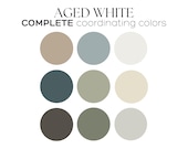 AGED WHITE Sherwin Williams color palette best off white color peaceful neutral color scheme whole house paint palette modern calm color