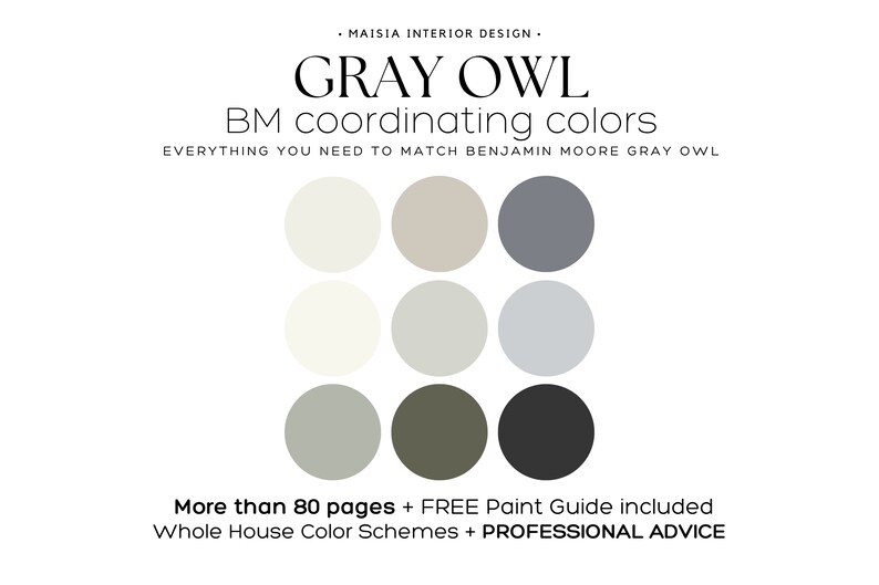 Whole House Paint Palette Benjamin Moore Color Palette Gray Owl Paint