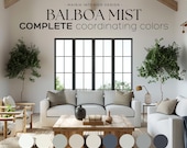 BALBOA MIST Benjamin Moore Color Palette Whole house paint palette Balboa Mist Coordinating color best blue gray paint colors scheme idea