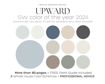 Color of the year 2024 UPWARD Sherwin Williams, whole house color palette, Sherwin Williams paint color palette Coastal color scheme idea