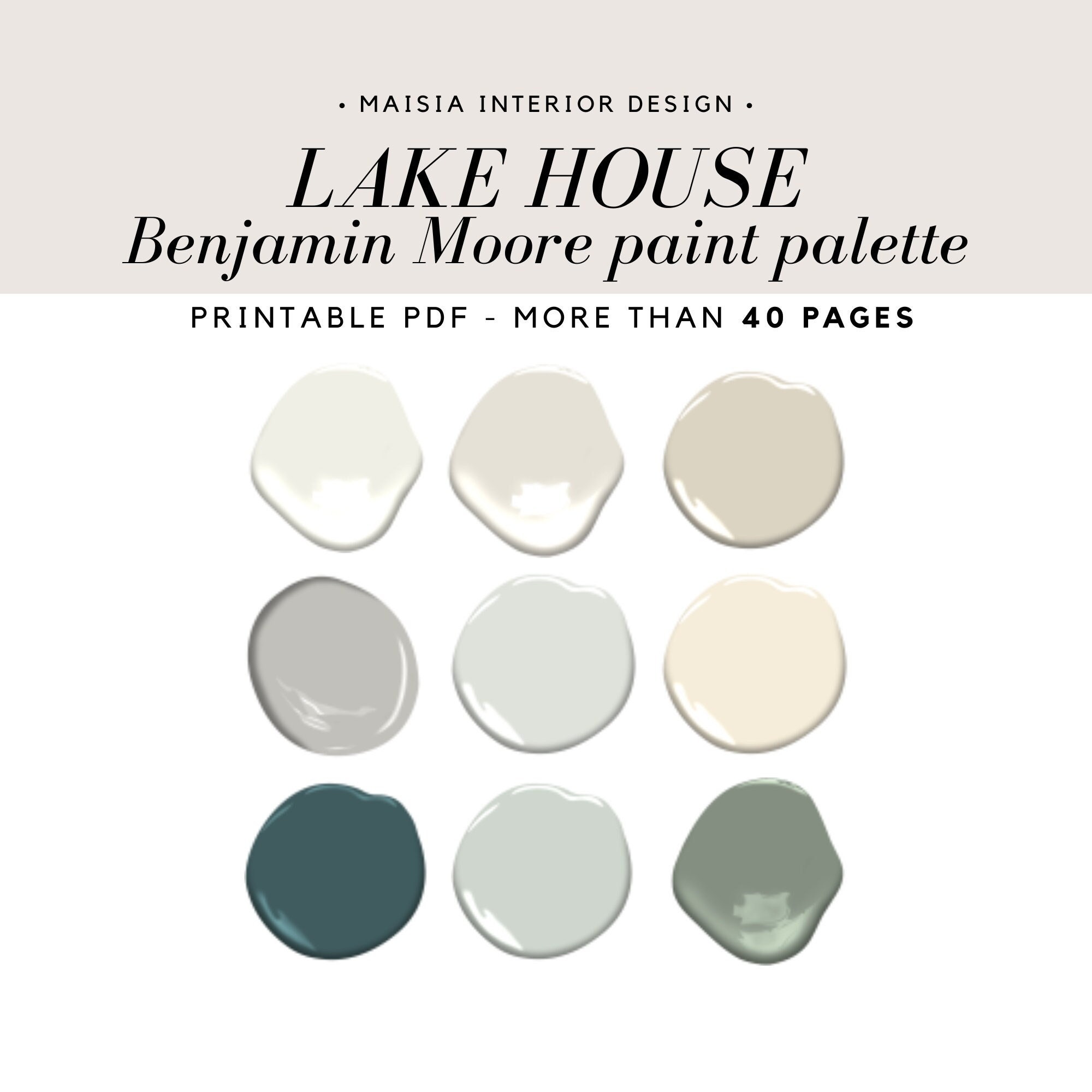 Benjamin Moore White Dove Paint Color Palette Best Whites Etsy Canada
