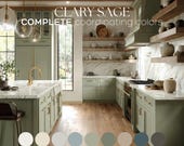 CLARY SAGE Sherwin Williams color palette peaceful neutral color scheme whole house paint palette modern calm color muted green pallette