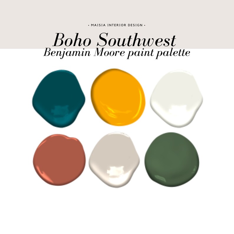 Mid Century Modern Color Palette Benjamin Moore Color Etsy Canada