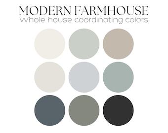 Modern Farmhouse Paint Palette whole house paint palette Sherwin Williams ALABASTER color palette Modern Farmhouse Paint Color palette