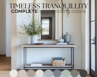 Calm Sherwin Williams color palette of the year 2025 whole house paint palette modern rustic paint palette for home timeless serene colors