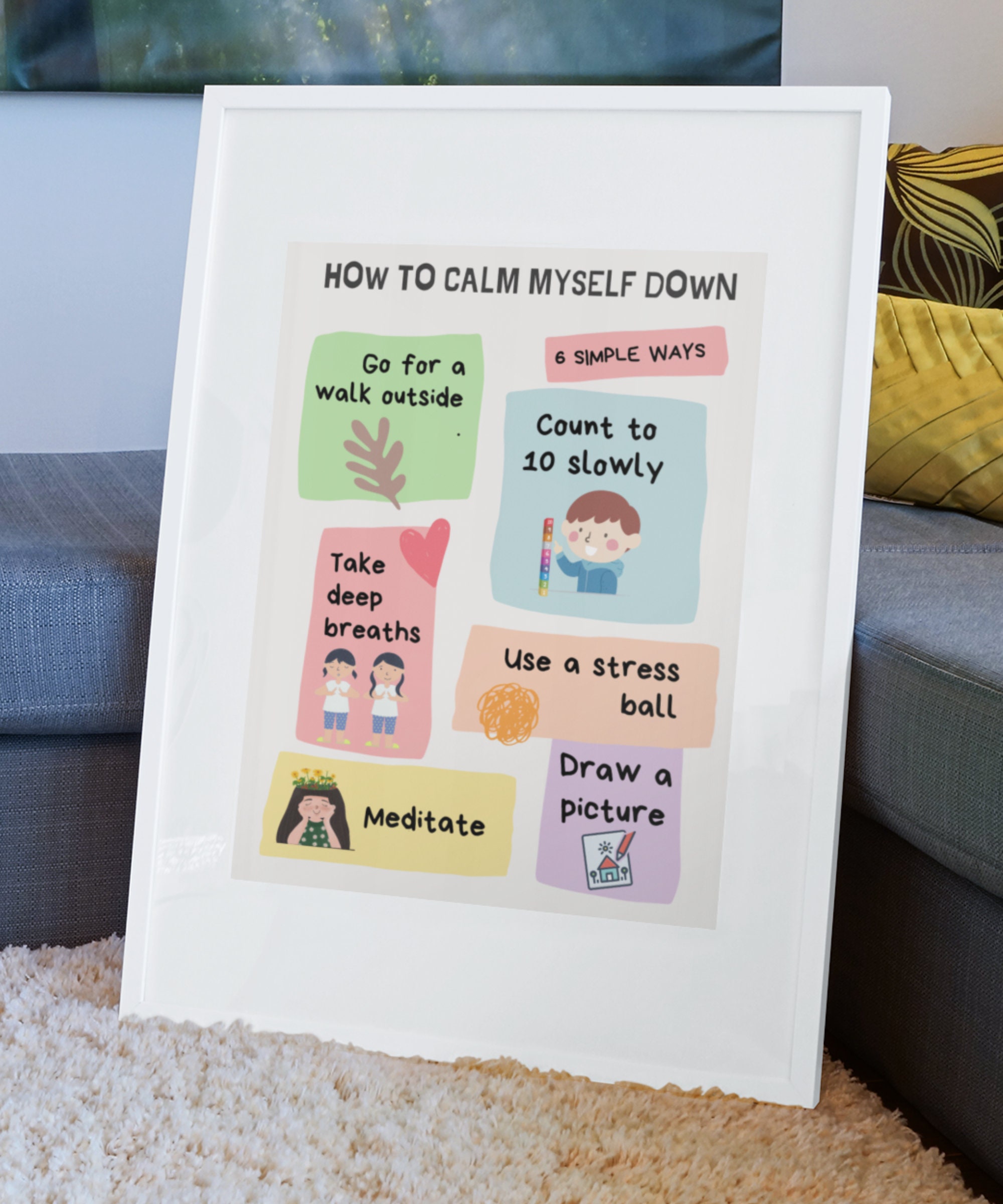 How to Calm Myself Down Printable Wall Art Classroom Poster Calm Down
