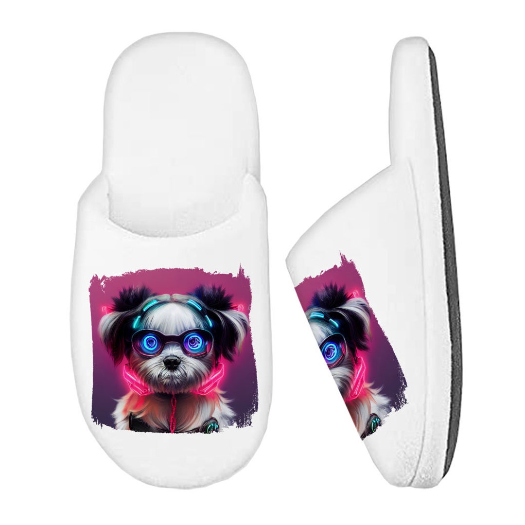 Dog Themed Memory Foam Slippers Shih Tzu Slippers Cool - Etsy
