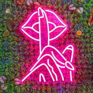 Insegna al neon labbra e dita, insegna al neon Hush, insegna al neon LED labbra, insegna al neon per unghie personalizzata, insegna al neon dito sulle labbra, decorazione labbra, insegna al neon personalizzata