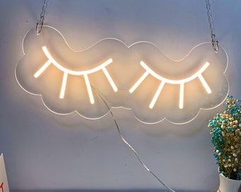 Eyelashes Neon Sign, Beauty Salon Decor, Lash Tech Gift, Lashes Neon Sign, Lash Ciliary Neon Sign, Eyelash Led Neon Sign, Business Beauty
