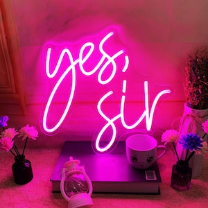 Insegna al neon Yes Sir, Insegna LED Yes Sir, Insegna Yes Sir, Insegna con logo personalizzato, Insegna al neon per matrimonio, Barra con insegna al neon, Luce dell'insegna al neon, Decorazione della parete dell'insegna al neon