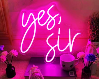 Yes Sir Neon Sign, Yes Sir Led Sign, Yes Sir Sign, Custom Logo Sign, Wedding Neon Sign, Neon Sign Bar, Neon Sign Light, Neon Sign Wall Decor