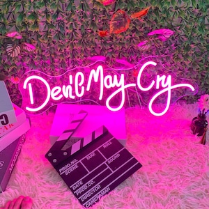 Insegna al neon Devil May Cry, insegna al neon LED Devil May Cry, arte murale Devil May Cry, luce al neon Devil, arte murale DMC, decorazione per sala giochi, insegna al neon personalizzata
