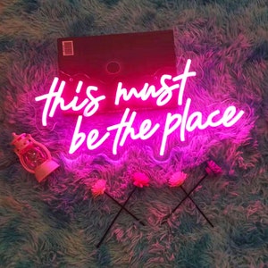 This Must Be The Place Neon Sign, Led Neon Light, Anime Neon Sign, Custom Logo Sign, Neon Sign Bar, Custom Neon Sign, Party Sign, Home Decor