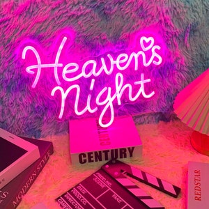Custom Heaven&#39;s Night LED Neon Sign: Personalized Wedding Decor