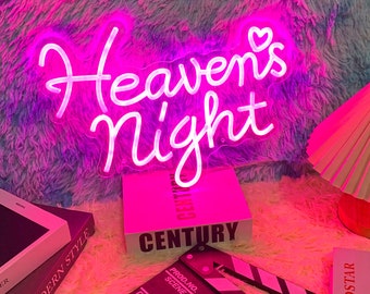 Custom Heaven's Night LED Neon Sign: Personalized Wedding Decor