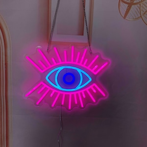 Auge Leuchtreklame, Böses Auge Leuchtreklame Wand Kunst Dekor, Dämon Auge Leuchtreklame, LED Leuchtreklame, spirituelle Lichter, Auge Decor, Haus Neon Leuchtreklame, Baby Geschenke