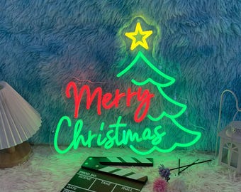 Custom Merry Christmas Neon Sign, Holiday Party Decor