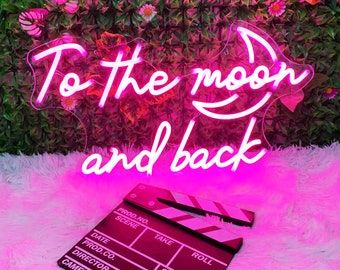 Custom 'To the Moon and Back' LED Neon Sign: Wedding Decor, Bar Light