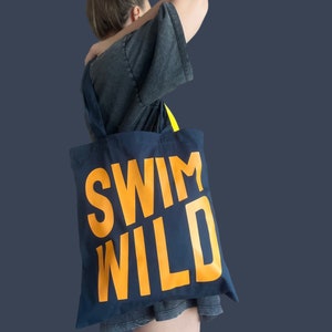 Navy Blue Swim Wild Tote Bag Shoulder Shopping Bag Bag For Life