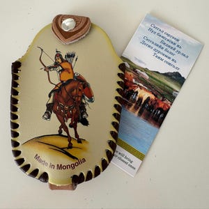 Mongolian 100% natural Key chine outstanding unique gift ethnic style nomads “Mongol Hero”, wroted “Mongolia” with old Mongolian alfabet