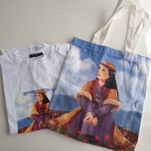 Cadeau unique du milieu du siècle kazakh kirghize fait main look exceptionnel tenue tendance design élégant tshirt traditionnel boho sac fourre-tout vintage taille unique