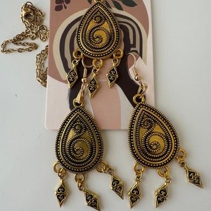 Kazakh, Kyrgyz, Uzbek, Afghan, Central Asia Ethnic Antique  Retro Boho Handmade Necklace  Earring Art Gift Mother&#39;s day School Teacher Women