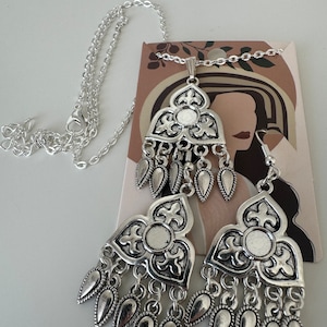 Kazakh, Kyrgyz, Uzbek, Afghan, Central Asia Ethnic Antique  Retro Boho Handmade Necklace  Earring Art Gift Mother&#39;s day School Teacher Women