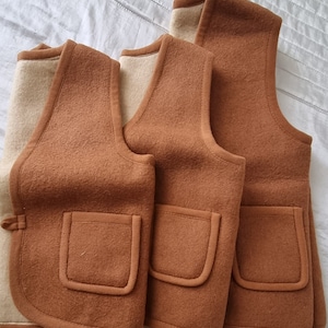 Mongolian 100% Wool Vest Perfect Winter Gift Outstanding Outfit  Brand Kids Warm Double Wearing "5-7, 9-11" years Loved Ones back to school