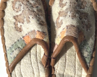 Eco Felted Slippers: Kazakh Kyrgyz National Design, Handmade
